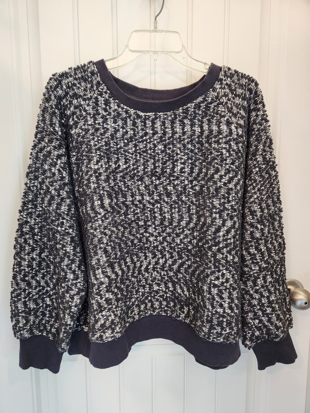 LOFT Boucle Sweater XXL Coastal Gray Textured Cozy Pullover Sweatshirt